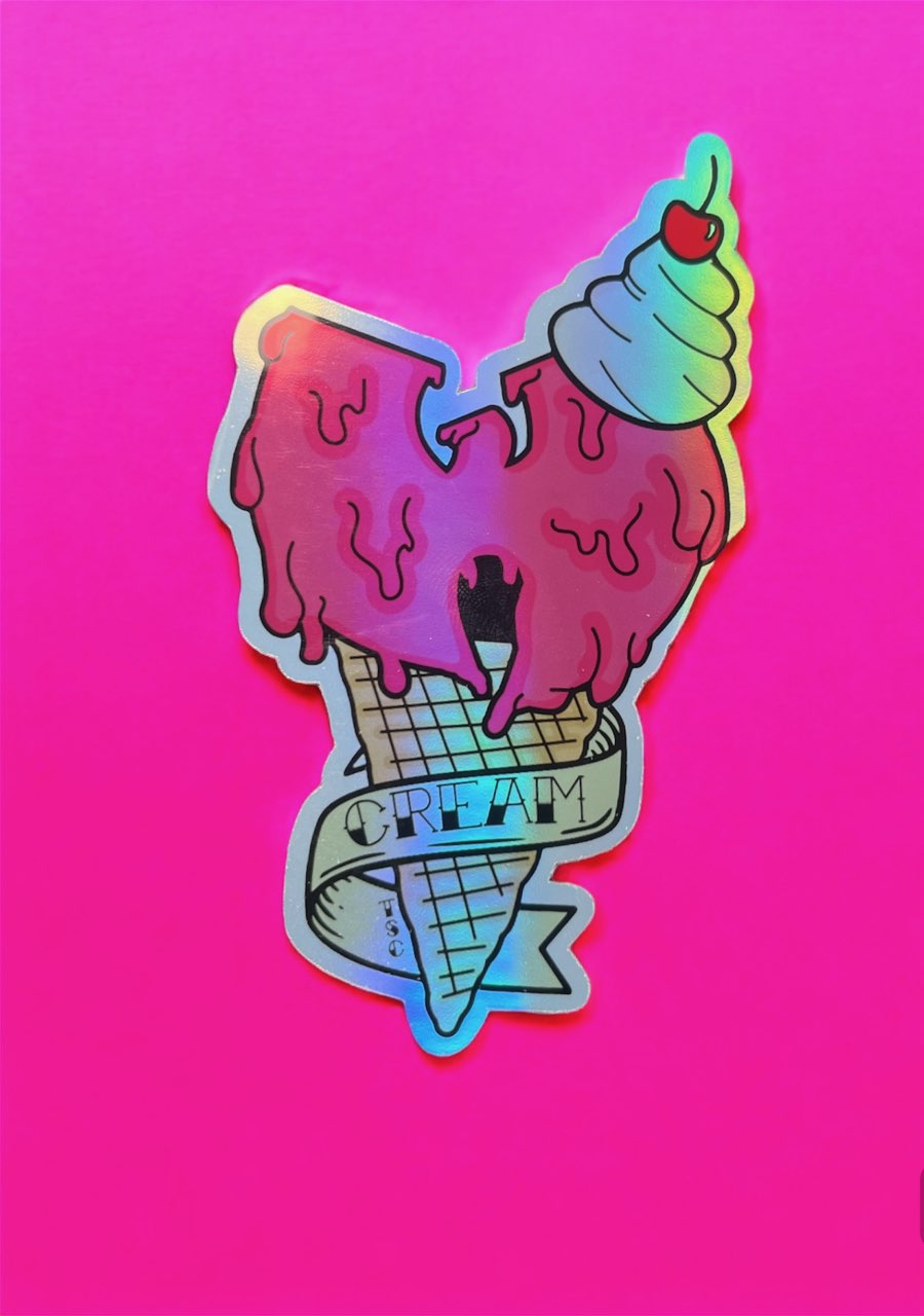 HOLOGRAPHIC Wu-Tang Ice Cream - CREAM - Vinyl Sticker - Die Cut