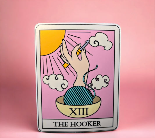 The Hooker - Crochet Sticker - Tarot Card - Vinyl Sticker - Die Cut