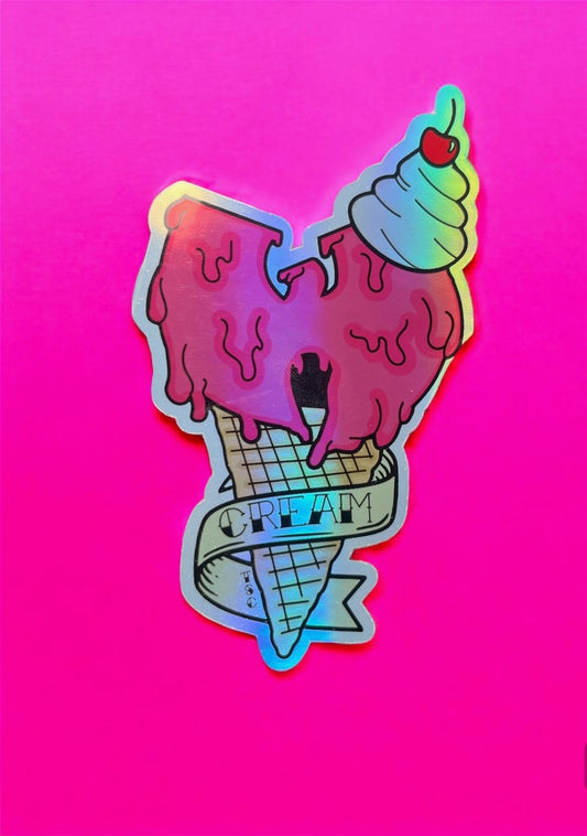 HOLOGRAPHIC Wu-Tang Ice Cream - CREAM - Vinyl Sticker  - Die Cut